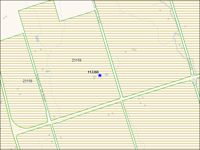 Une carte de la zone qui entoure immédiatement le bâtiment numéro 113366