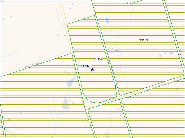 Une carte de la zone qui entoure immédiatement le bâtiment numéro 113378