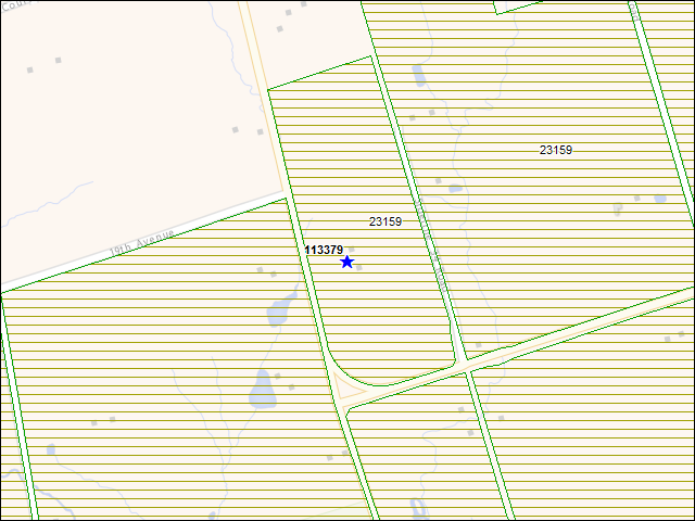 Une carte de la zone qui entoure immédiatement le bâtiment numéro 113379