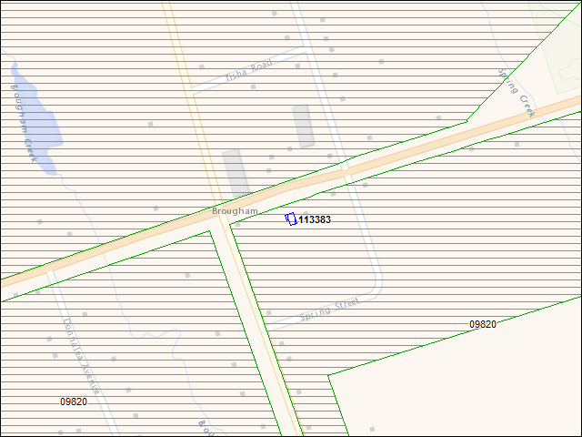 Une carte de la zone qui entoure immédiatement le bâtiment numéro 113383