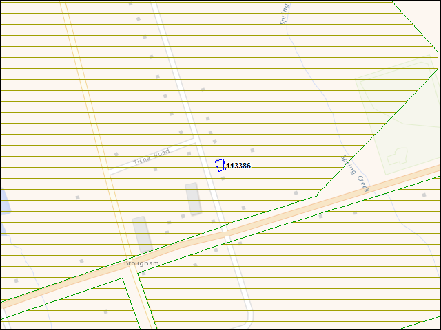 Une carte de la zone qui entoure immédiatement le bâtiment numéro 113386