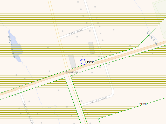 Une carte de la zone qui entoure immédiatement le bâtiment numéro 113393