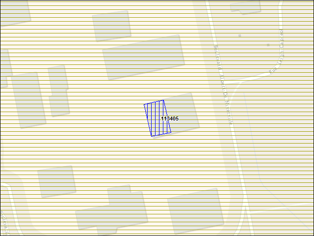 A map of the area immediately surrounding building number 113405