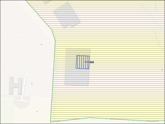 A map of the area immediately surrounding building number 113406