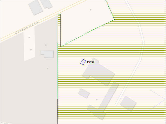A map of the area immediately surrounding building number 113899
