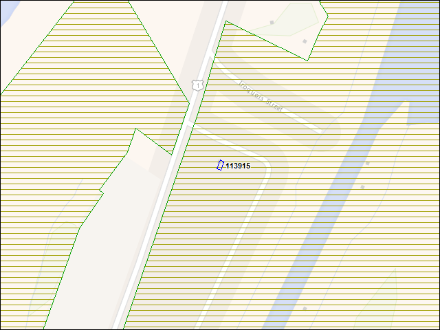 A map of the area immediately surrounding building number 113915