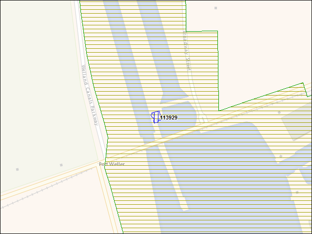 A map of the area immediately surrounding building number 113929