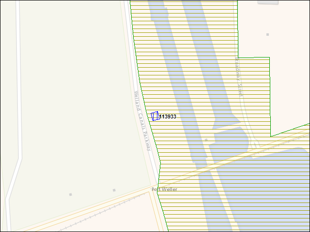A map of the area immediately surrounding building number 113933