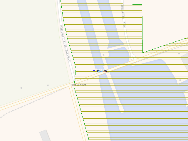 A map of the area immediately surrounding building number 113936