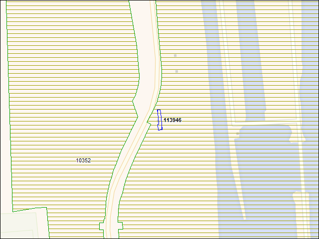 Une carte de la zone qui entoure immédiatement le bâtiment numéro 113946