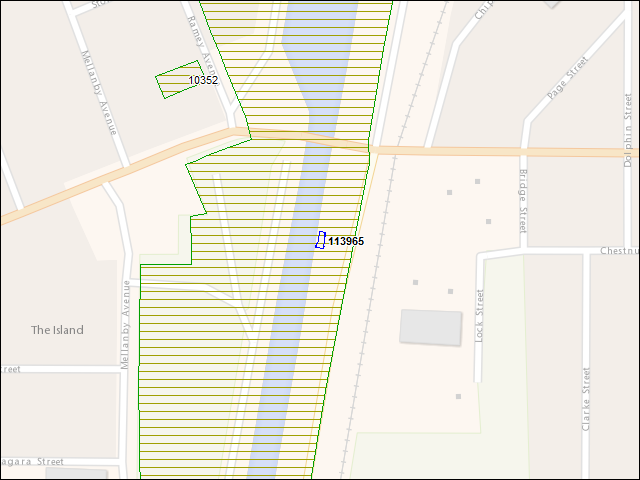A map of the area immediately surrounding building number 113965
