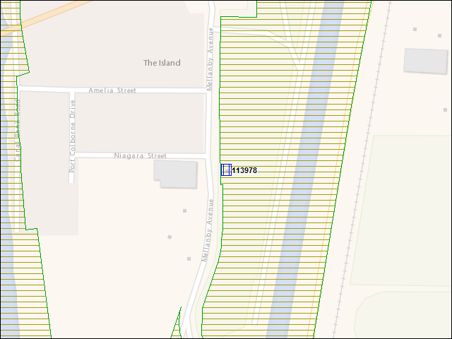 A map of the area immediately surrounding building number 113978