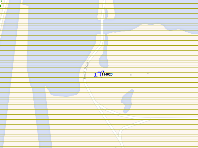 A map of the area immediately surrounding building number 114023
