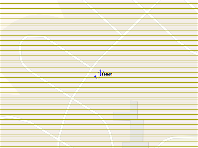 Une carte de la zone qui entoure immédiatement le bâtiment numéro 114581