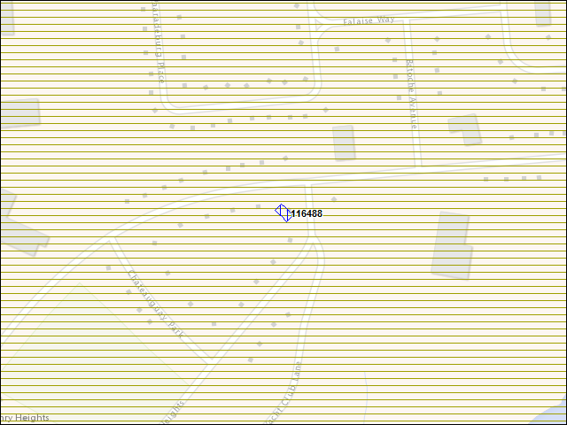 Une carte de la zone qui entoure immédiatement le bâtiment numéro 116488