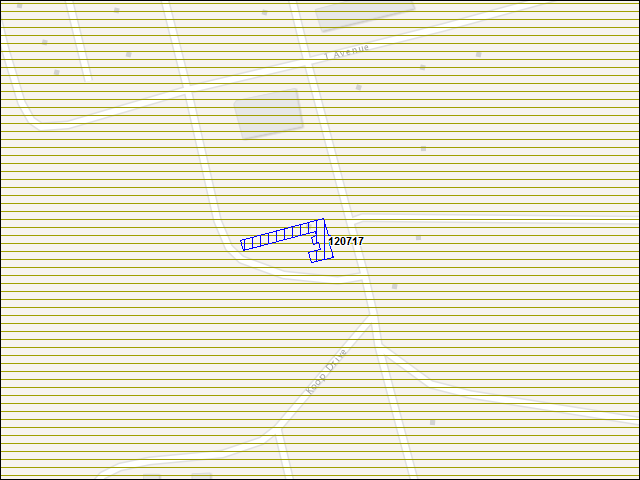 Une carte de la zone qui entoure immédiatement le bâtiment numéro 120717
