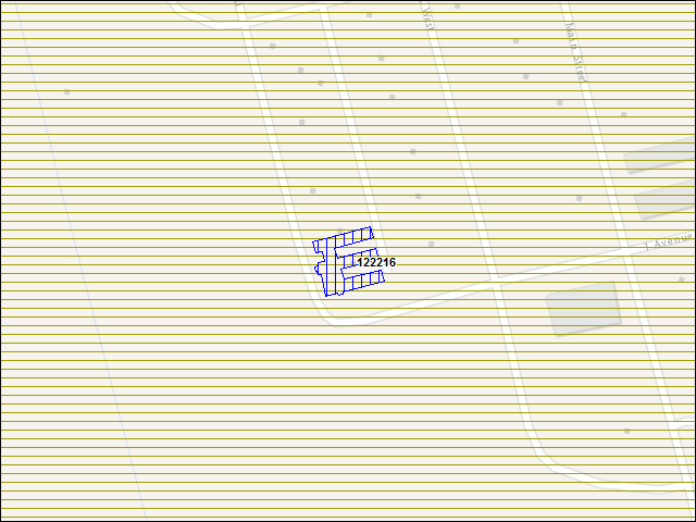 Une carte de la zone qui entoure immédiatement le bâtiment numéro 122216
