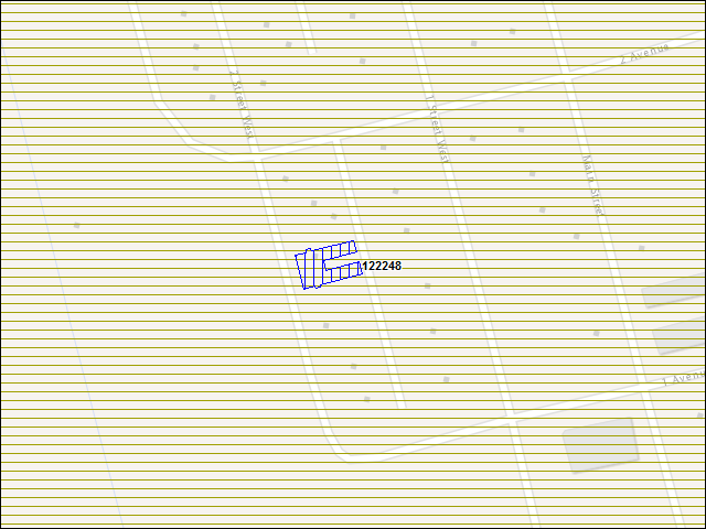 Une carte de la zone qui entoure immédiatement le bâtiment numéro 122248