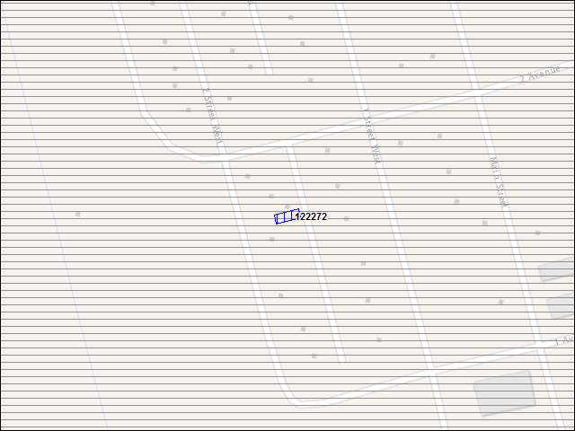 Une carte de la zone qui entoure immédiatement le bâtiment numéro 122272