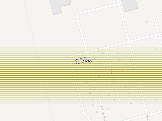 Une carte de la zone qui entoure immédiatement le bâtiment numéro 122420