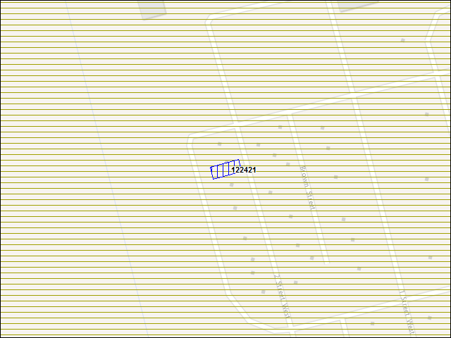 A map of the area immediately surrounding building number 122421