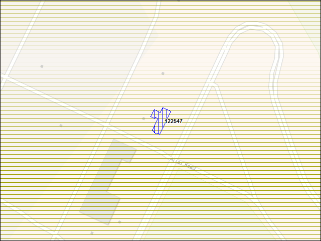 Une carte de la zone qui entoure immédiatement le bâtiment numéro 122547