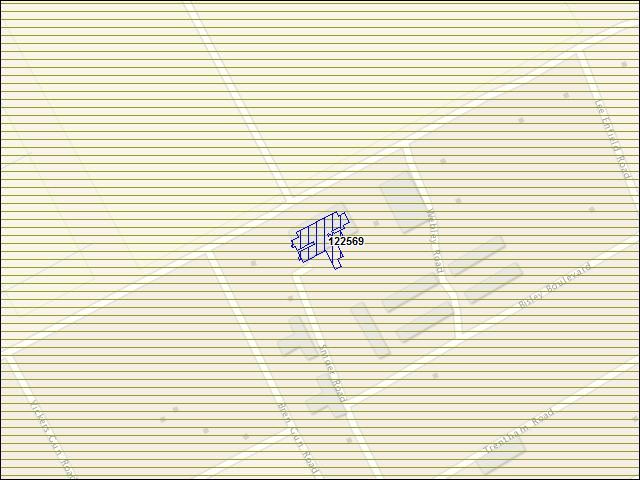 Une carte de la zone qui entoure immédiatement le bâtiment numéro 122569