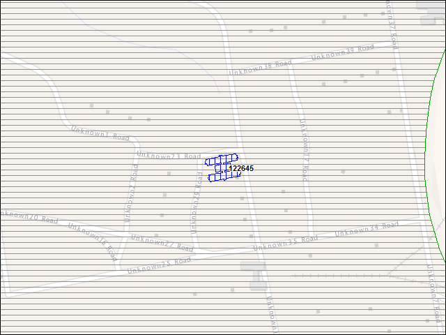 Une carte de la zone qui entoure immédiatement le bâtiment numéro 122645