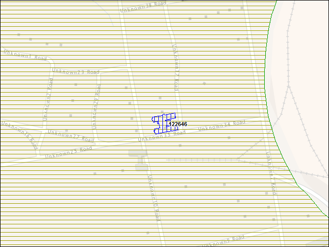 Une carte de la zone qui entoure immédiatement le bâtiment numéro 122646