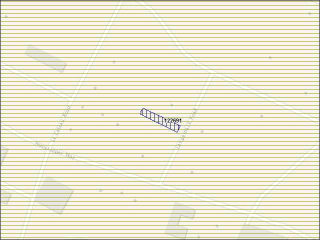 Une carte de la zone qui entoure immédiatement le bâtiment numéro 122691