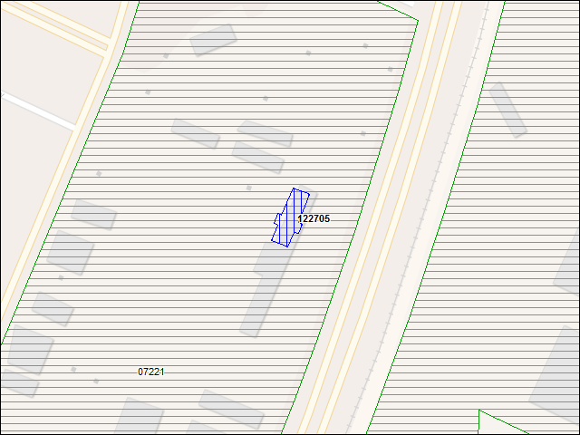 A map of the area immediately surrounding building number 122705