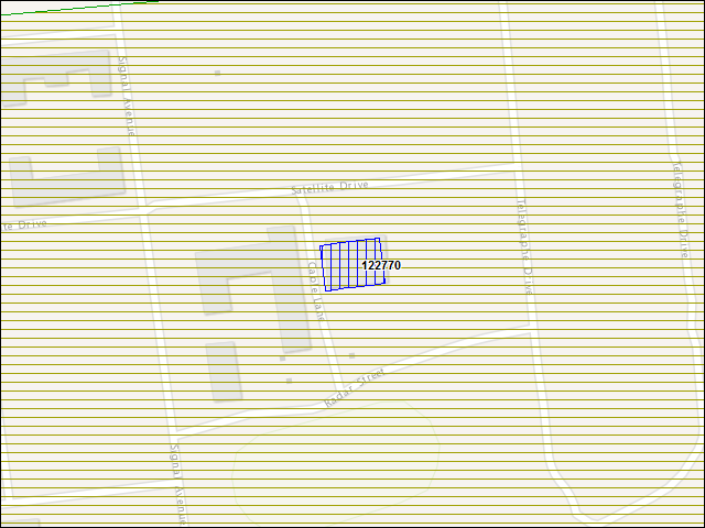Une carte de la zone qui entoure immédiatement le bâtiment numéro 122770