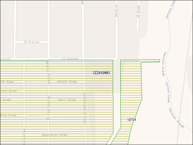 A map of the area immediately surrounding building number 122883