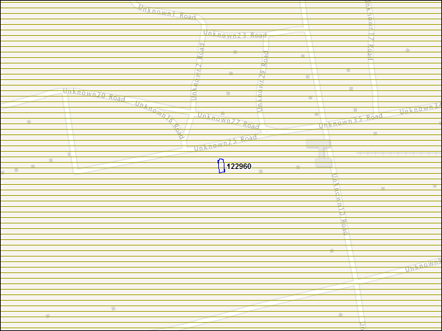 Une carte de la zone qui entoure immédiatement le bâtiment numéro 122960