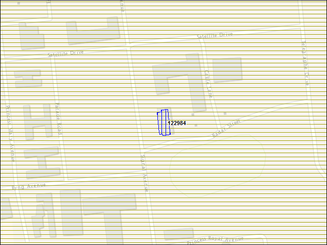 A map of the area immediately surrounding building number 122984