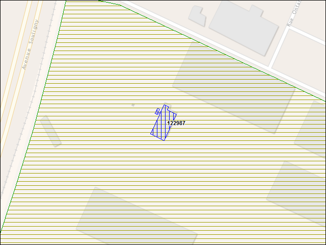 A map of the area immediately surrounding building number 122987