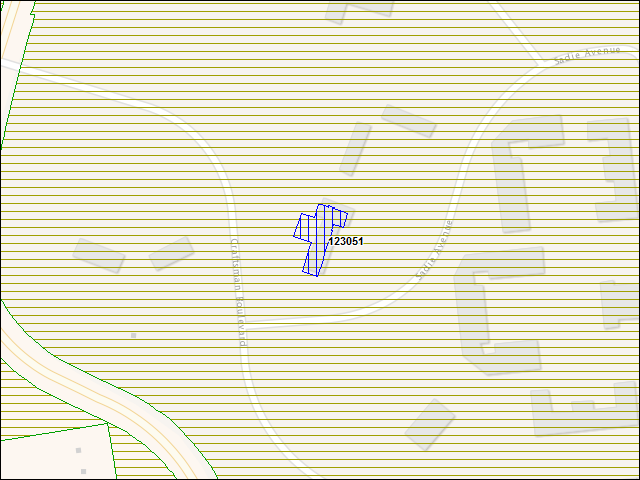 Une carte de la zone qui entoure immédiatement le bâtiment numéro 123051