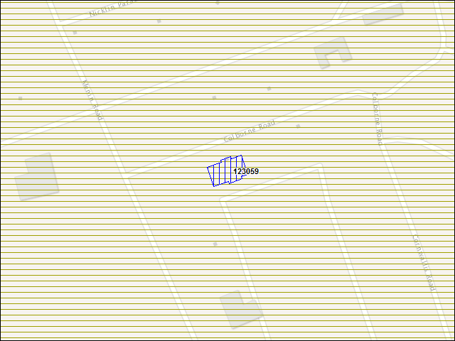 Une carte de la zone qui entoure immédiatement le bâtiment numéro 123059