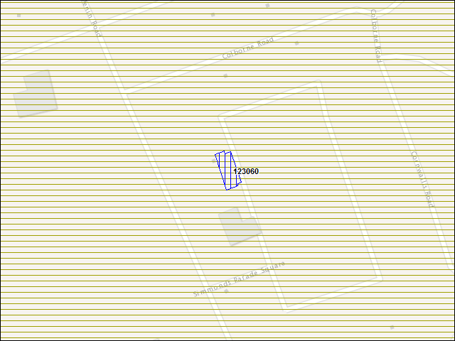 Une carte de la zone qui entoure immédiatement le bâtiment numéro 123060