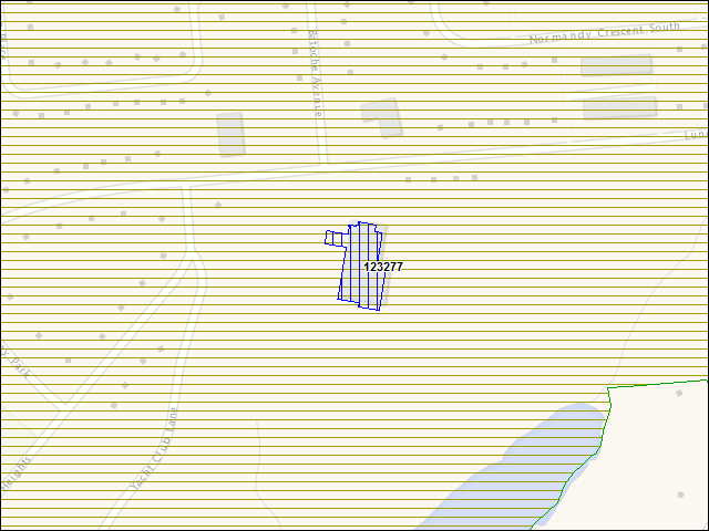 A map of the area immediately surrounding building number 123277