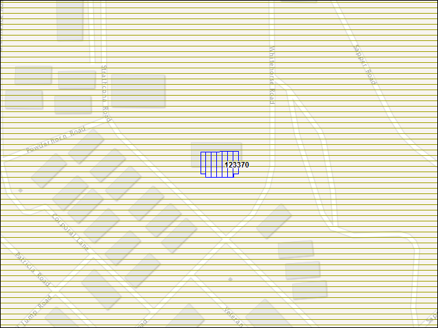 Une carte de la zone qui entoure immédiatement le bâtiment numéro 123370