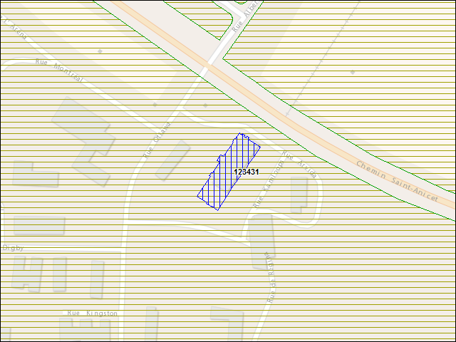 A map of the area immediately surrounding building number 123431