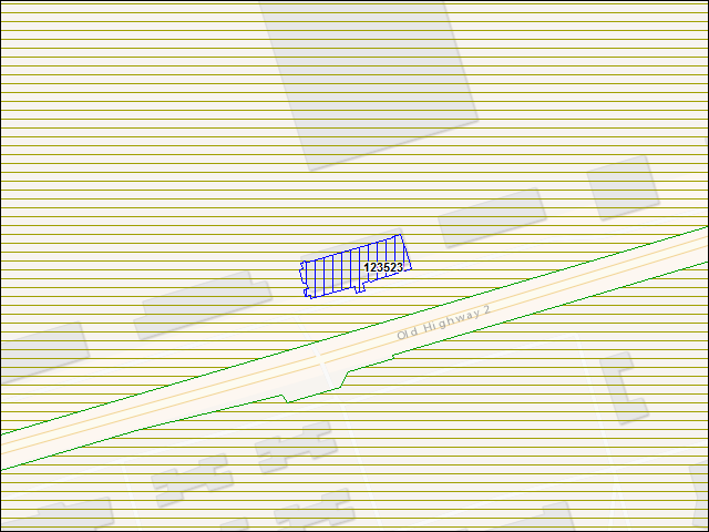 Une carte de la zone qui entoure immédiatement le bâtiment numéro 123523