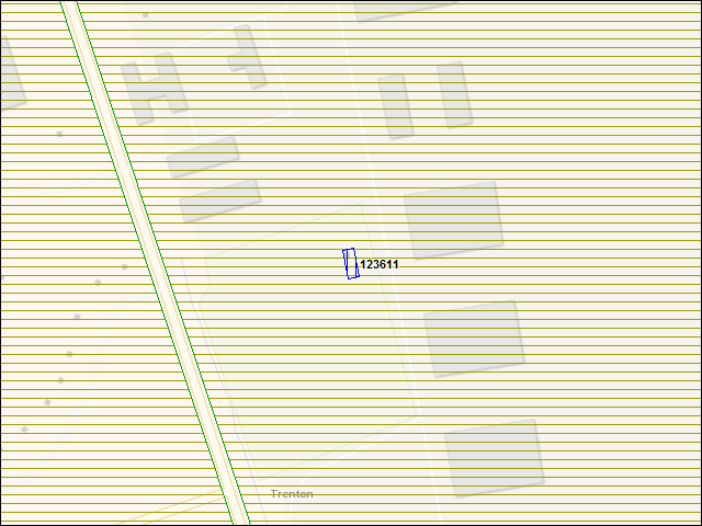 A map of the area immediately surrounding building number 123611
