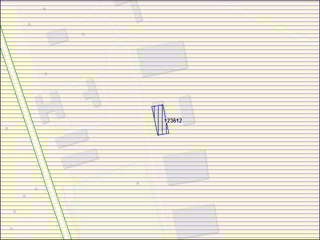 Une carte de la zone qui entoure immédiatement le bâtiment numéro 123612