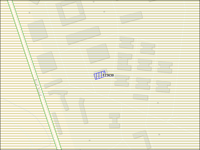 Une carte de la zone qui entoure immédiatement le bâtiment numéro 123630