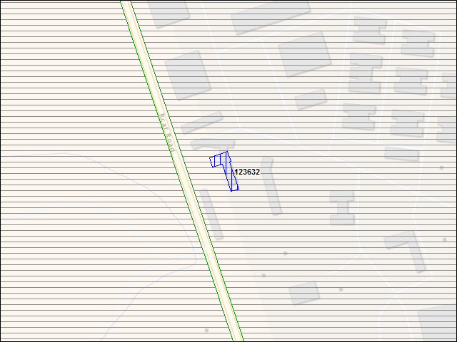 Une carte de la zone qui entoure immédiatement le bâtiment numéro 123632