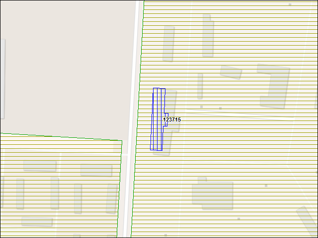 Une carte de la zone qui entoure immédiatement le bâtiment numéro 123715