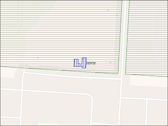 A map of the area immediately surrounding building number 123732