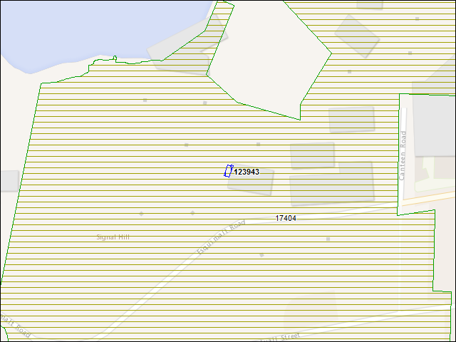 A map of the area immediately surrounding building number 123943